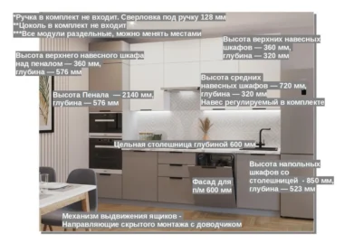 Кухня прямая модульная Тенсо Р02 фото 2